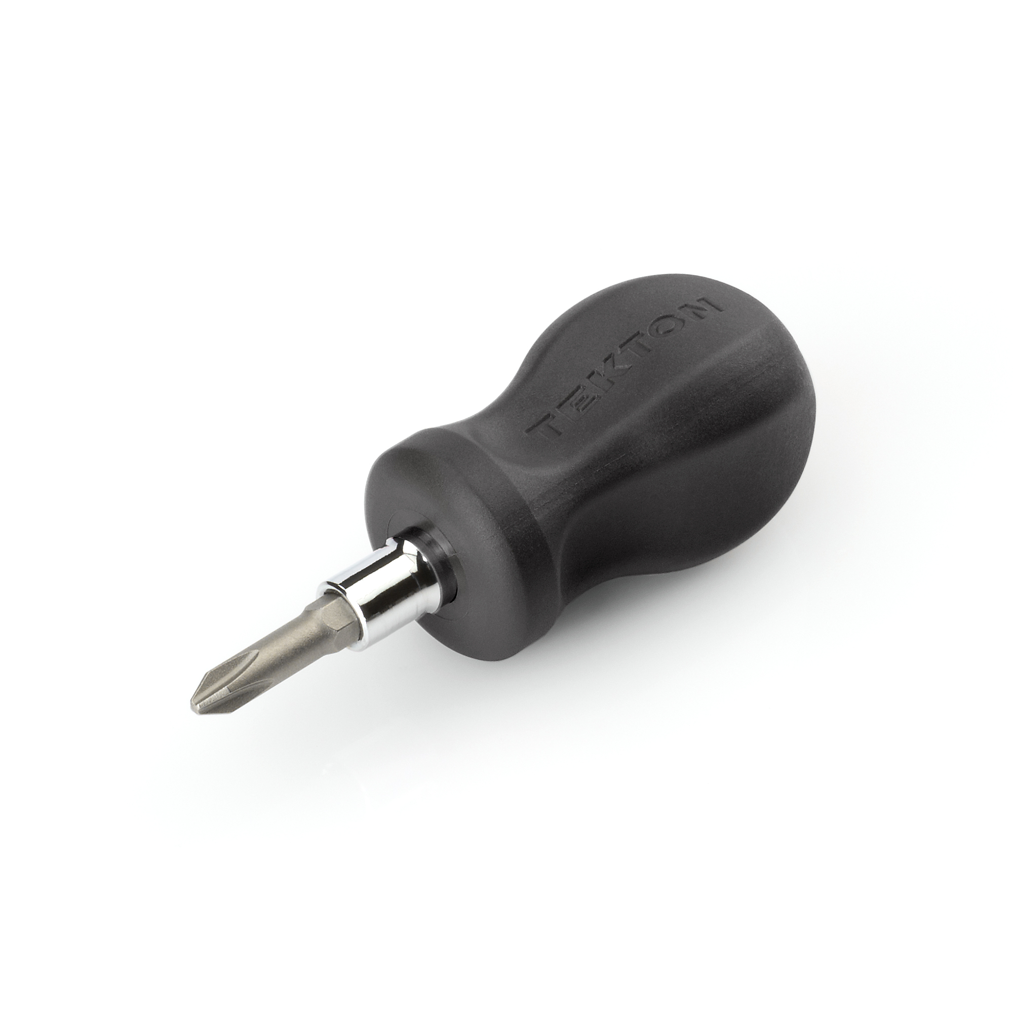 TEKTON 3-in-1 Stubby Phillips/Slotted Driver (#2 x 1/4 in., Black) | DMT13002